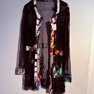 Mona Leah Couture Large Paris Sheer Lace avant garde eclectic Wearable Art